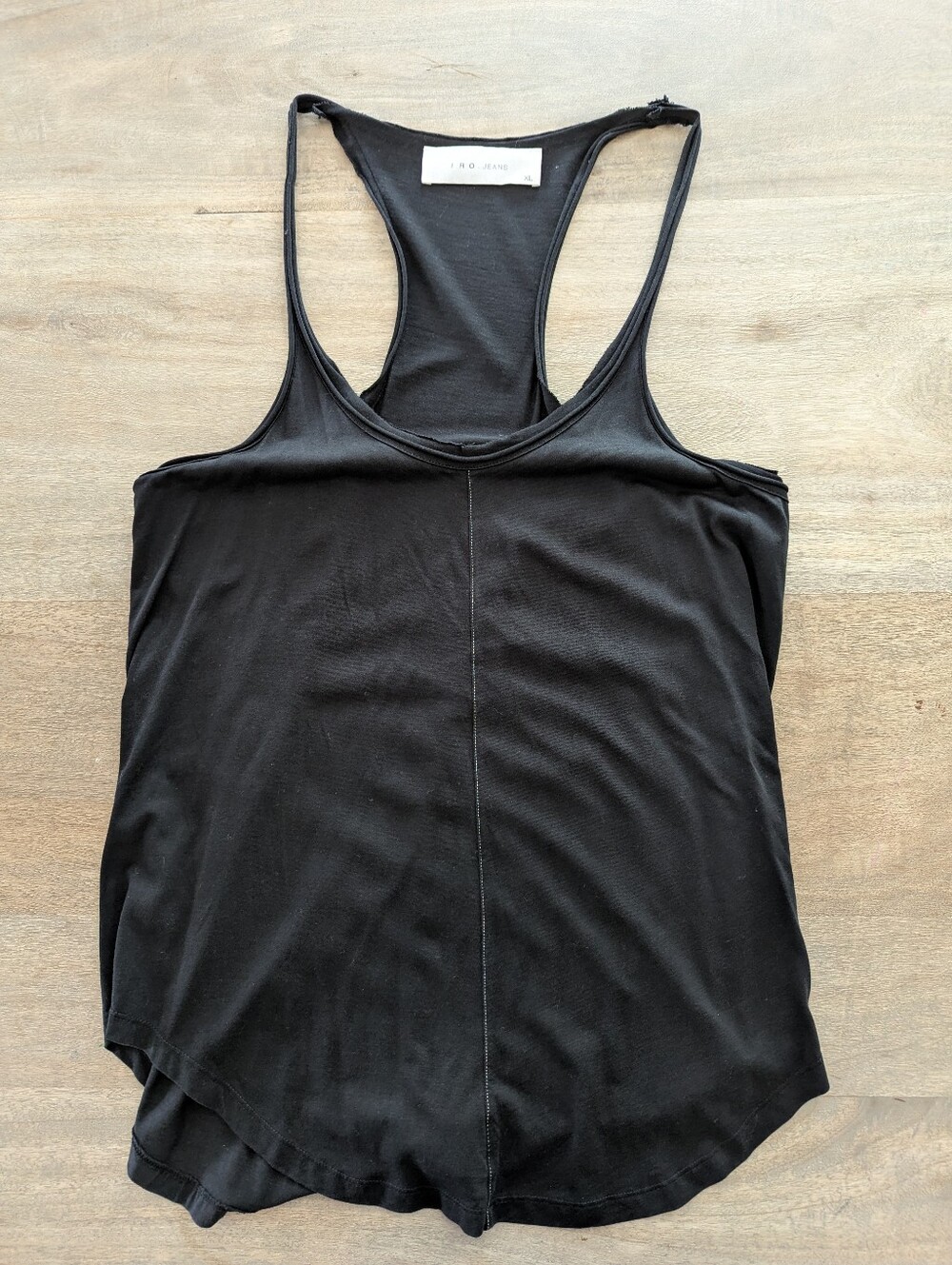 IRO Jeans Black Racerback Tank with Center Seam